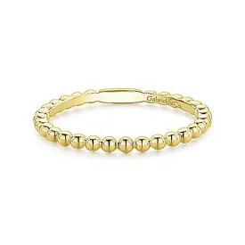 Beaded Gold Stackable Ring