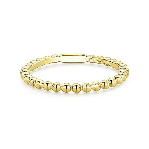 Beaded Gold Stackable Ring