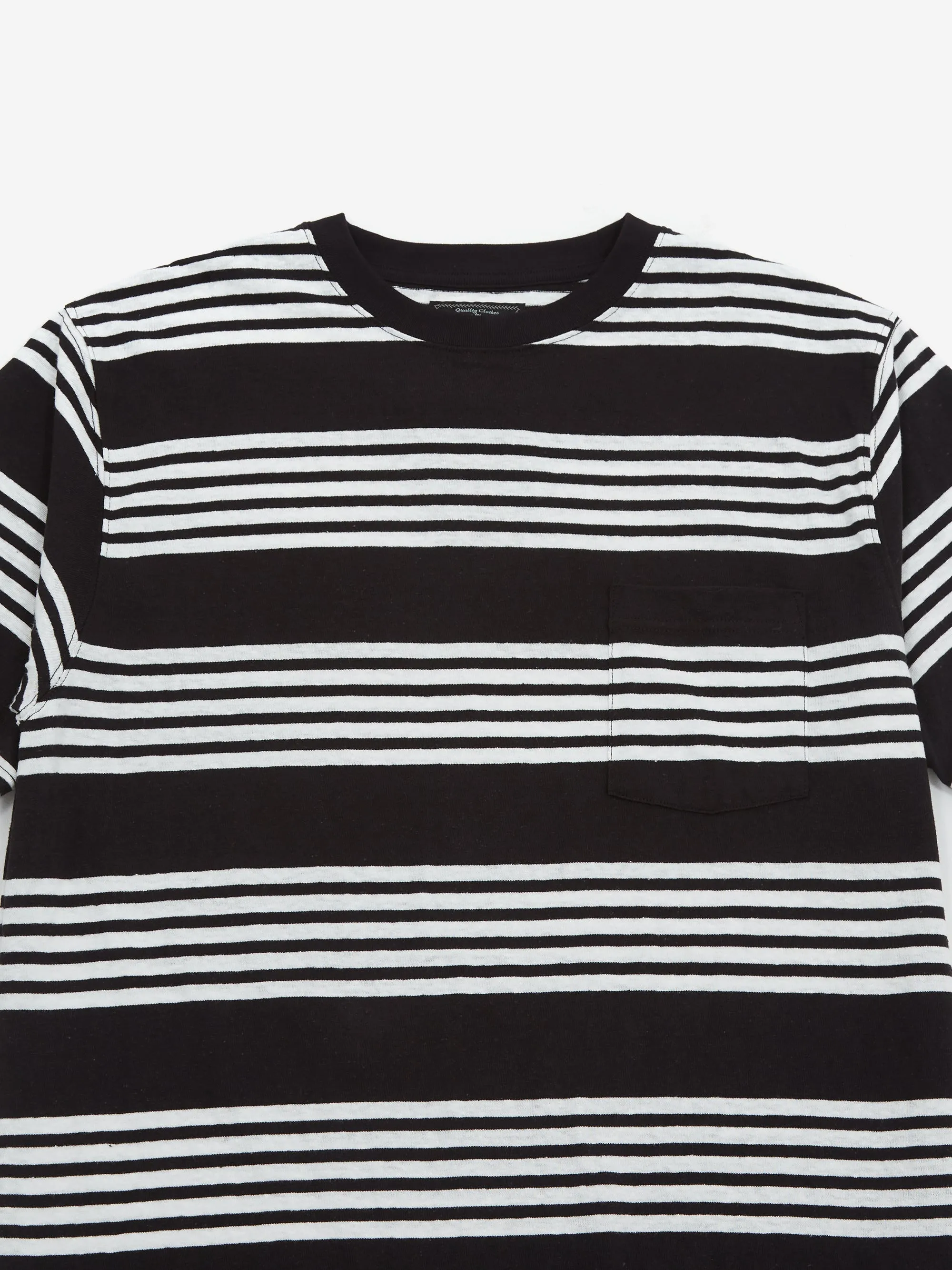 Beams Plus Nep Stripe Pocket T-Shirt - Black