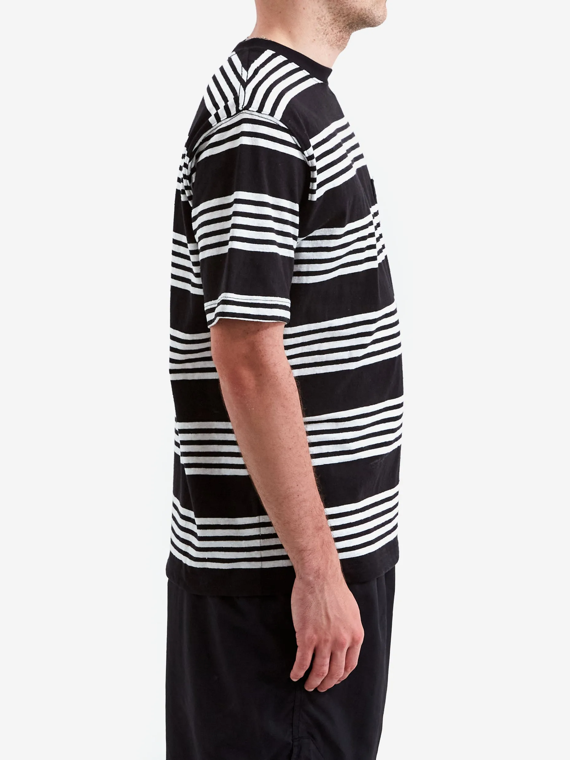 Beams Plus Nep Stripe Pocket T-Shirt - Black