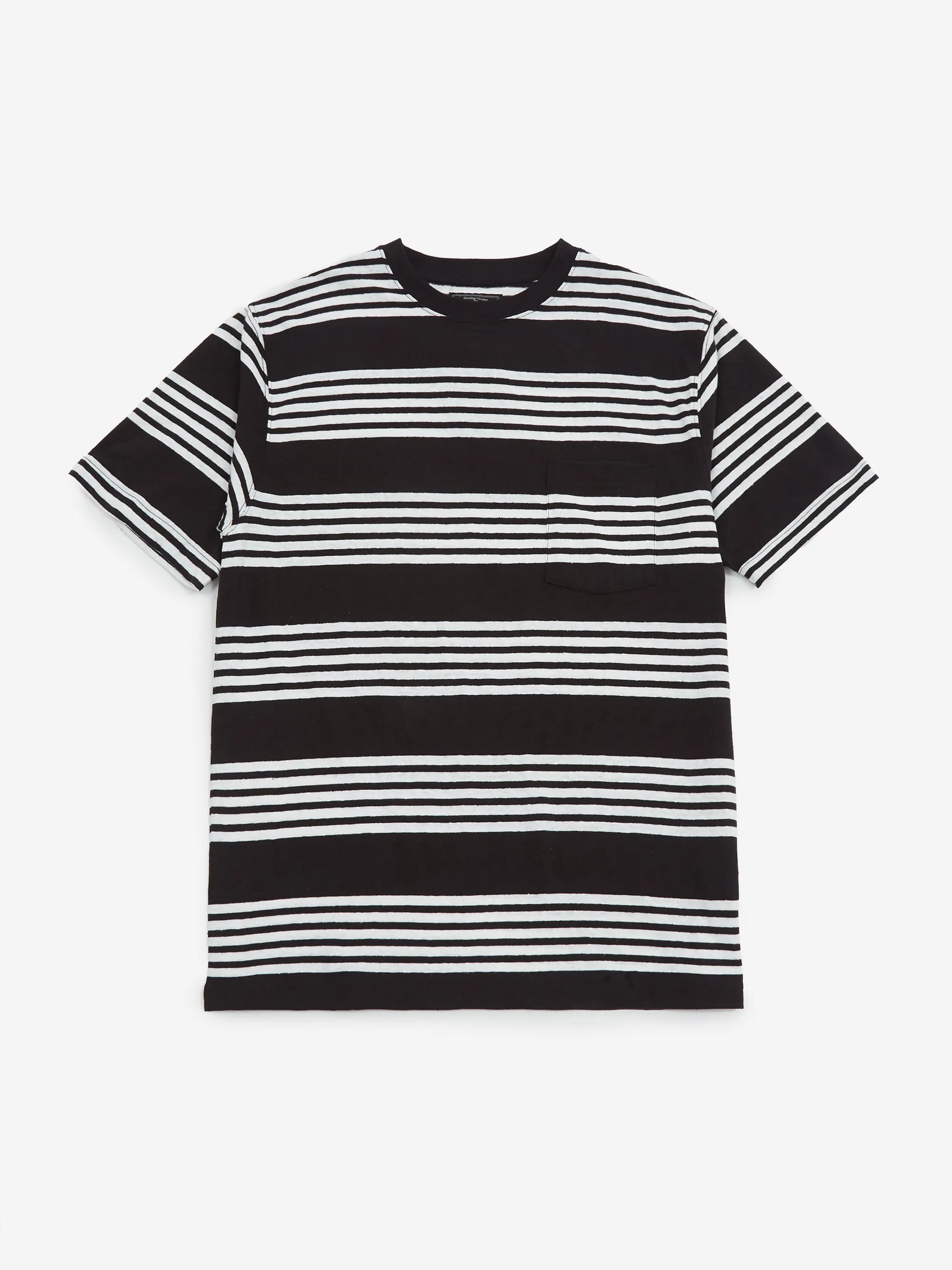 Beams Plus Nep Stripe Pocket T-Shirt - Black