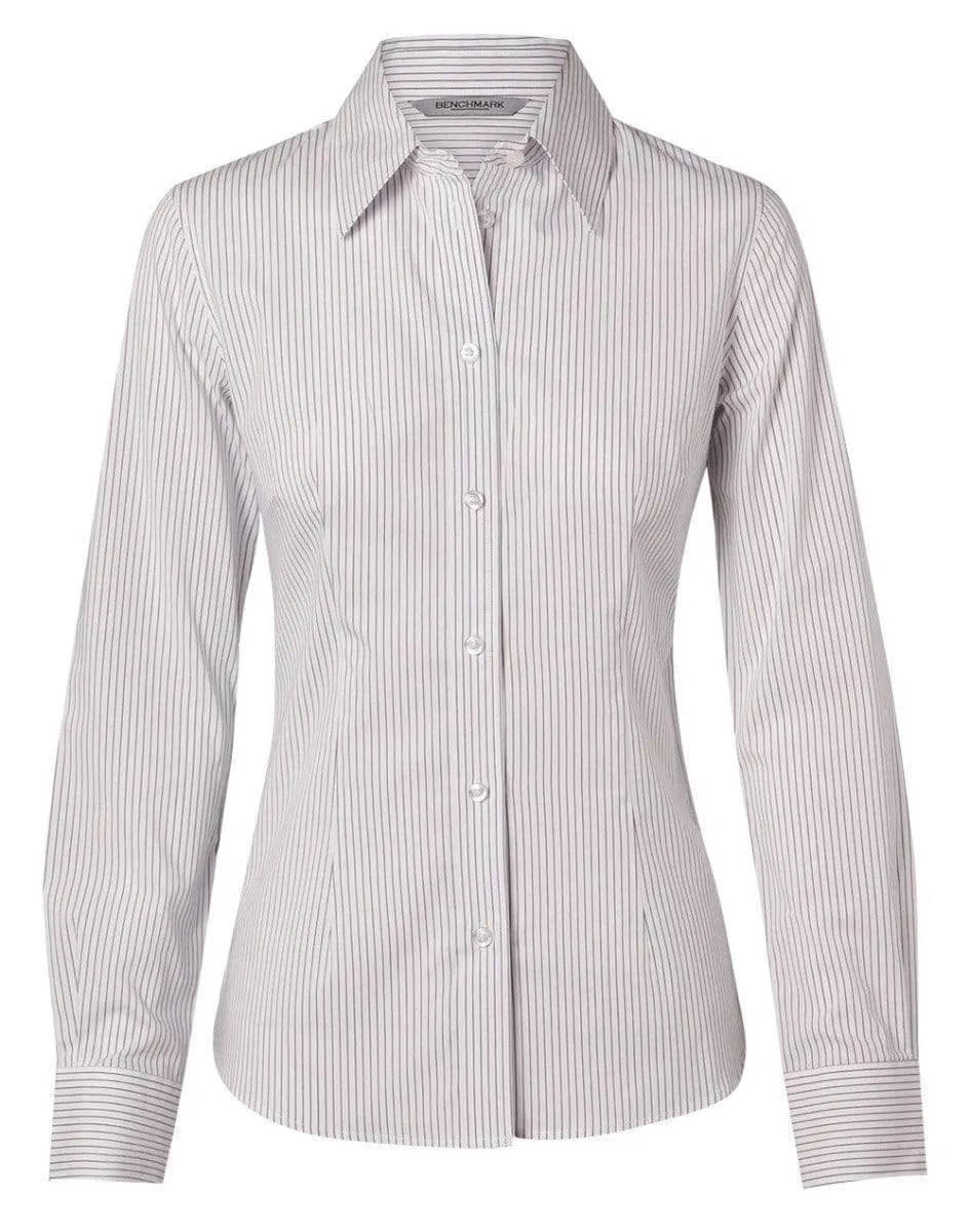 BENCHMARK Women's Ticking Stripe Long Sleeve Shirt M8200L