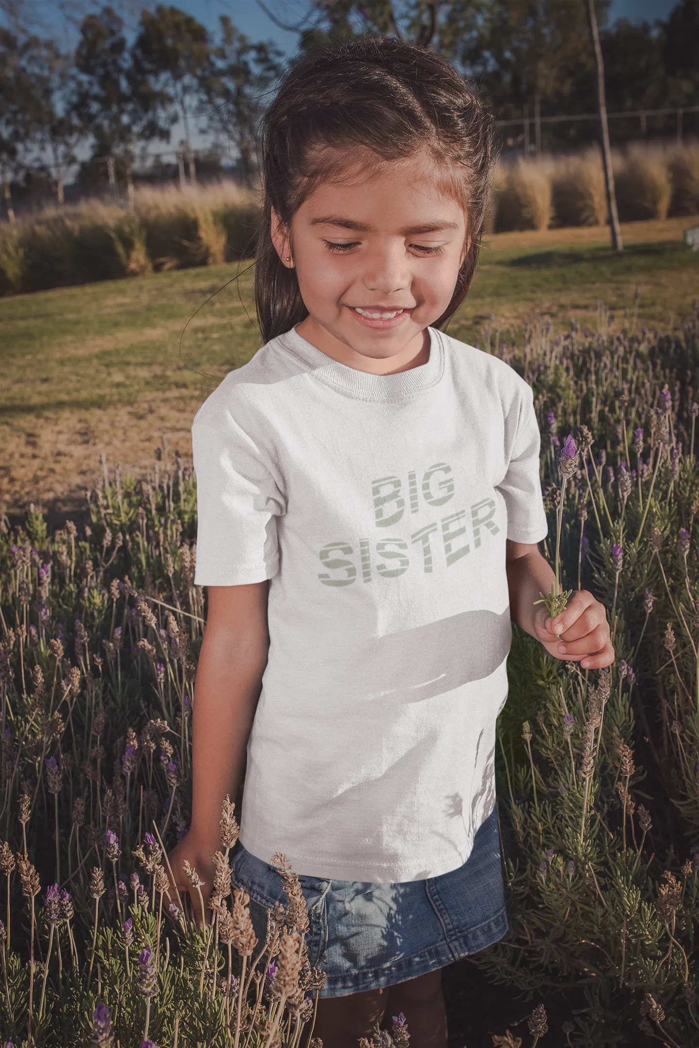 Big Sister T-Shirt Sage Stripe