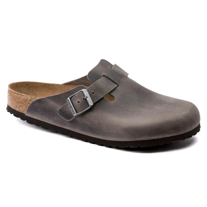 Birkenstock Boston Soft Footbed Oiled Leather Iron Women's