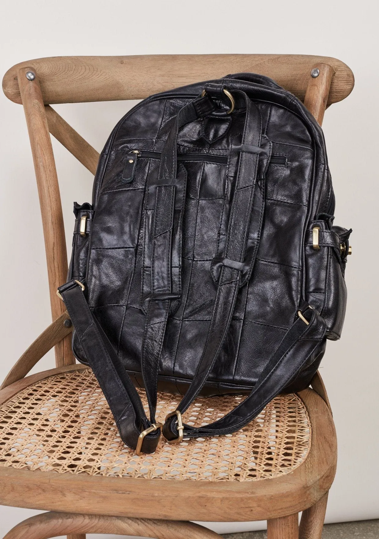 Black Leather Backpack