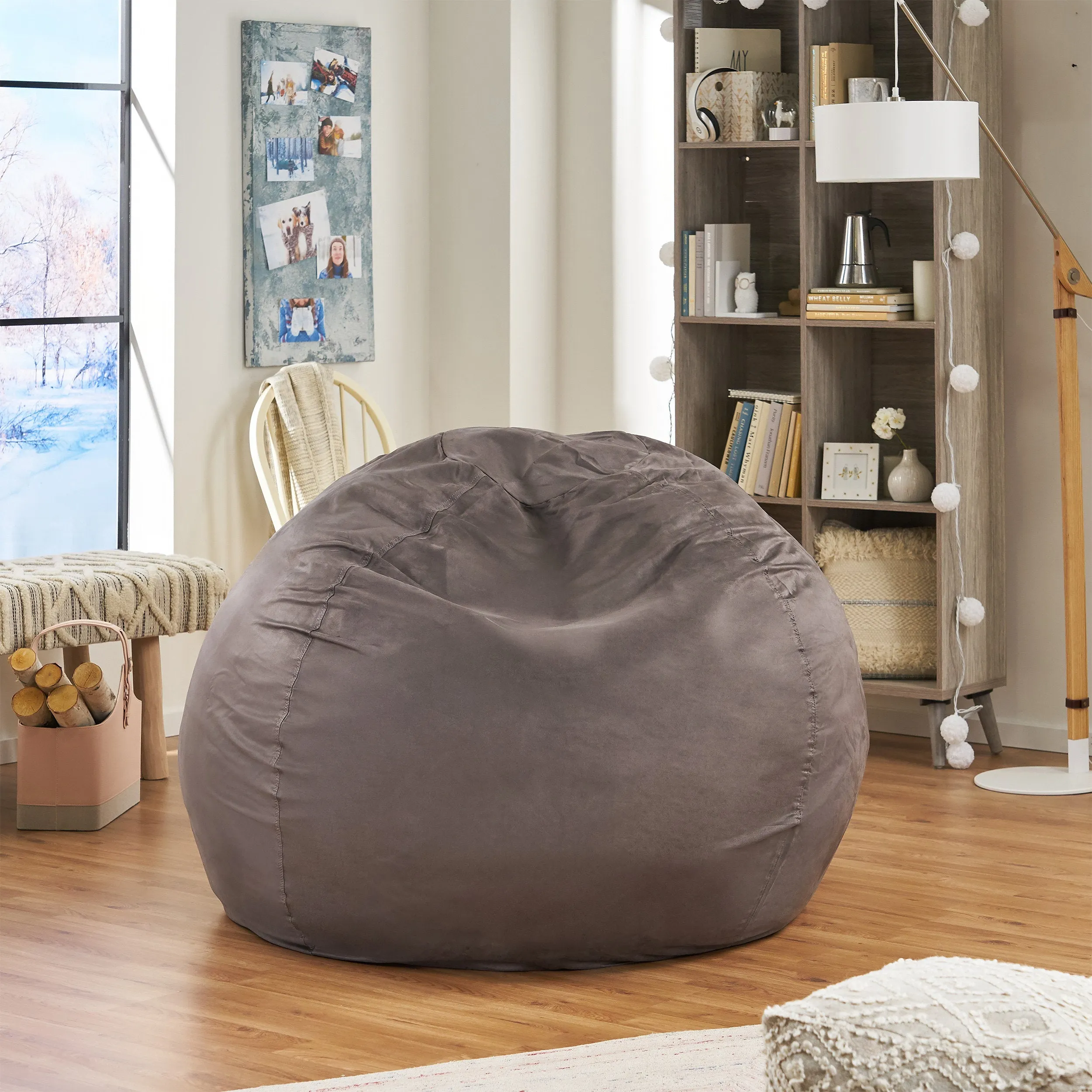 Blue Faux Suede 5 Foot Bean Bag - NH043122