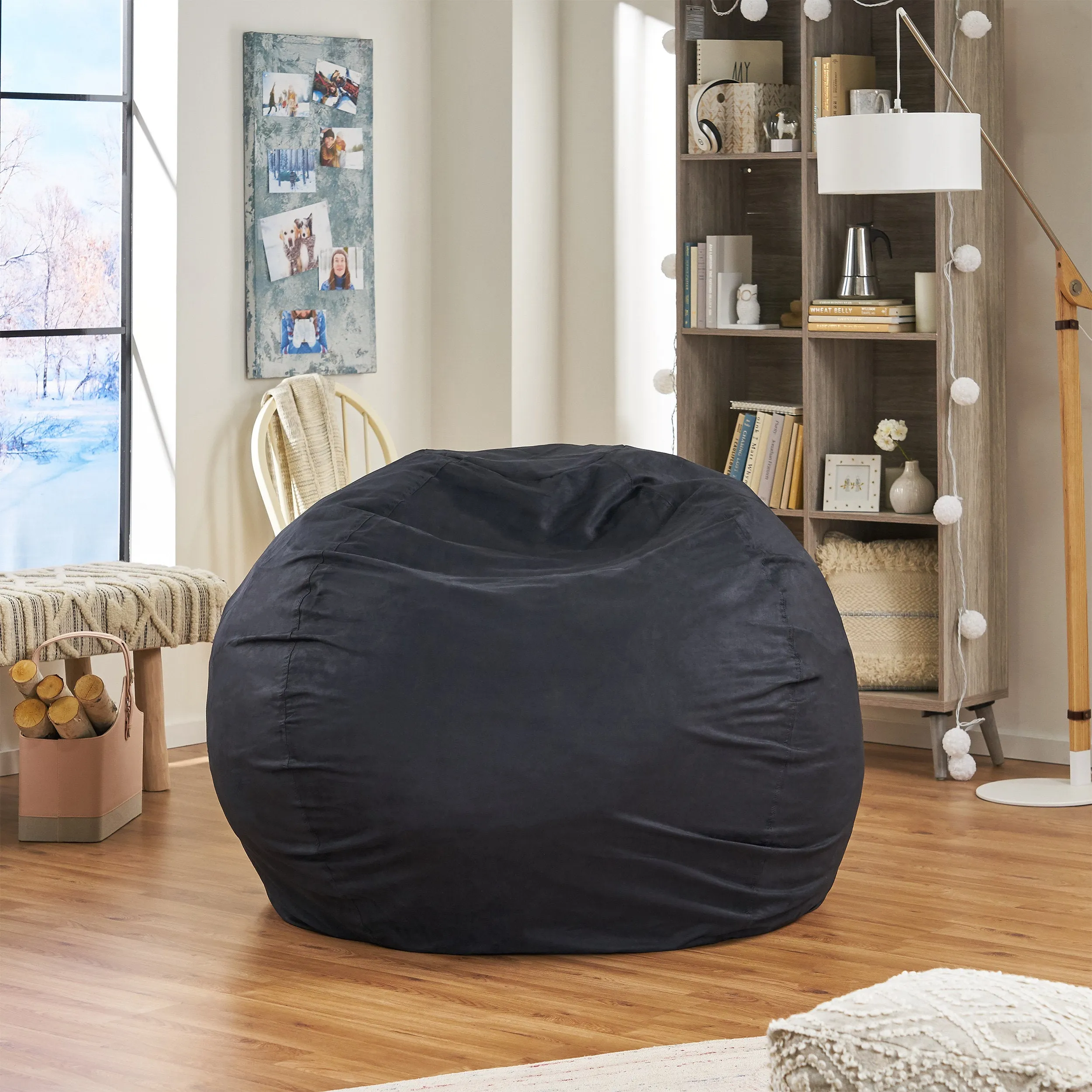 Blue Faux Suede 5 Foot Bean Bag - NH043122