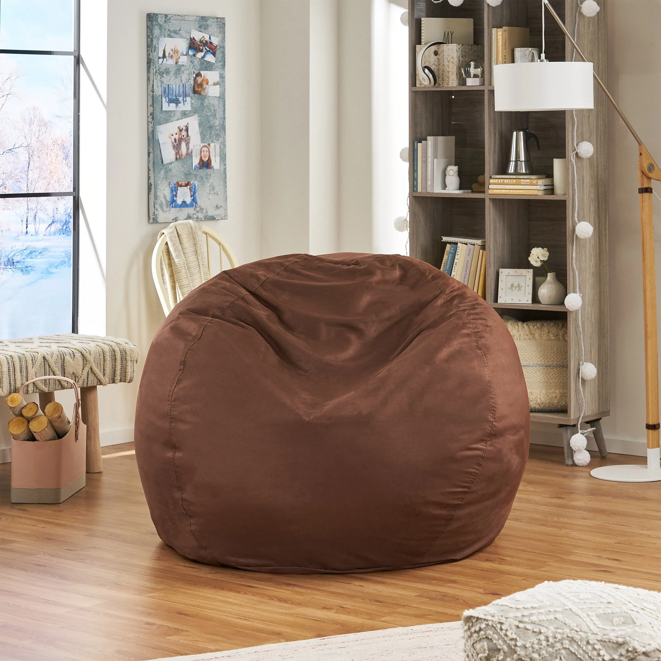 Blue Faux Suede 5 Foot Bean Bag - NH043122