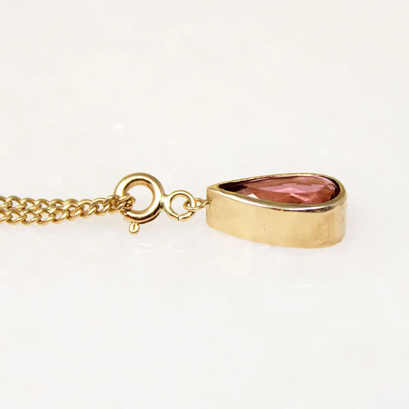 Blushing Pink Tourmaline on Curb Chain by Ancient Influences