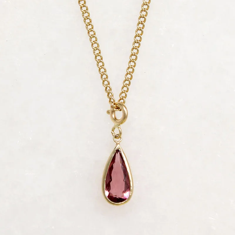 Blushing Pink Tourmaline on Curb Chain by Ancient Influences