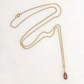 Blushing Pink Tourmaline on Curb Chain by Ancient Influences