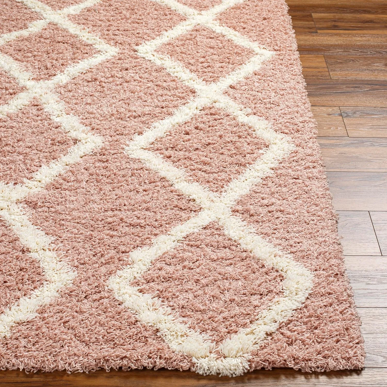 Bogazi 5x7 Shag Pink Area Rug Carpet for Living Room Bedroom or Kitchen (5'3" x 7'3")