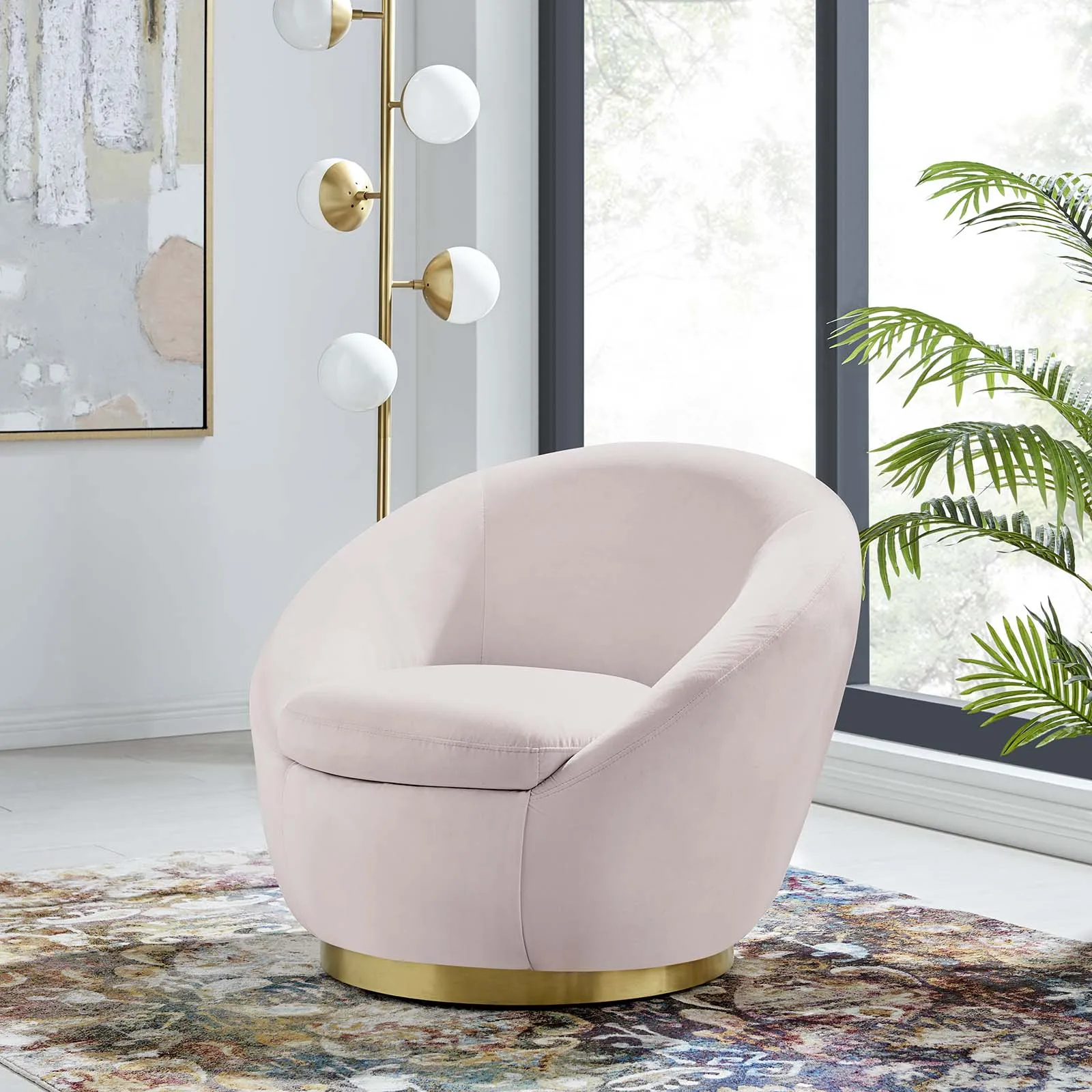 Buttercup Performance Velvet Performance Velvet Swivel Chair by Modway