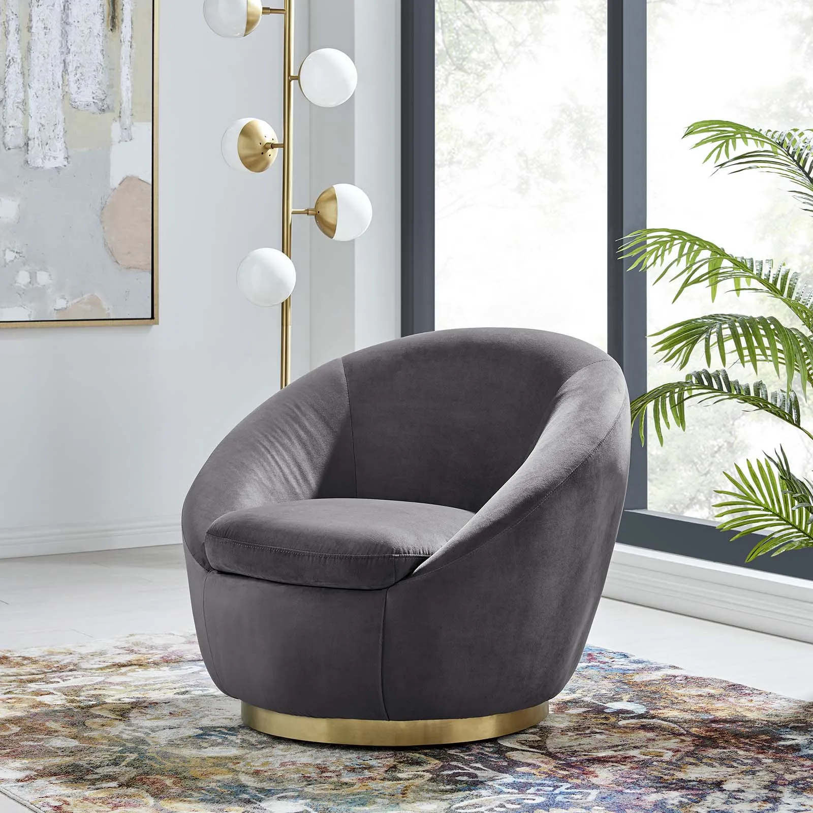 Buttercup Performance Velvet Performance Velvet Swivel Chair by Modway