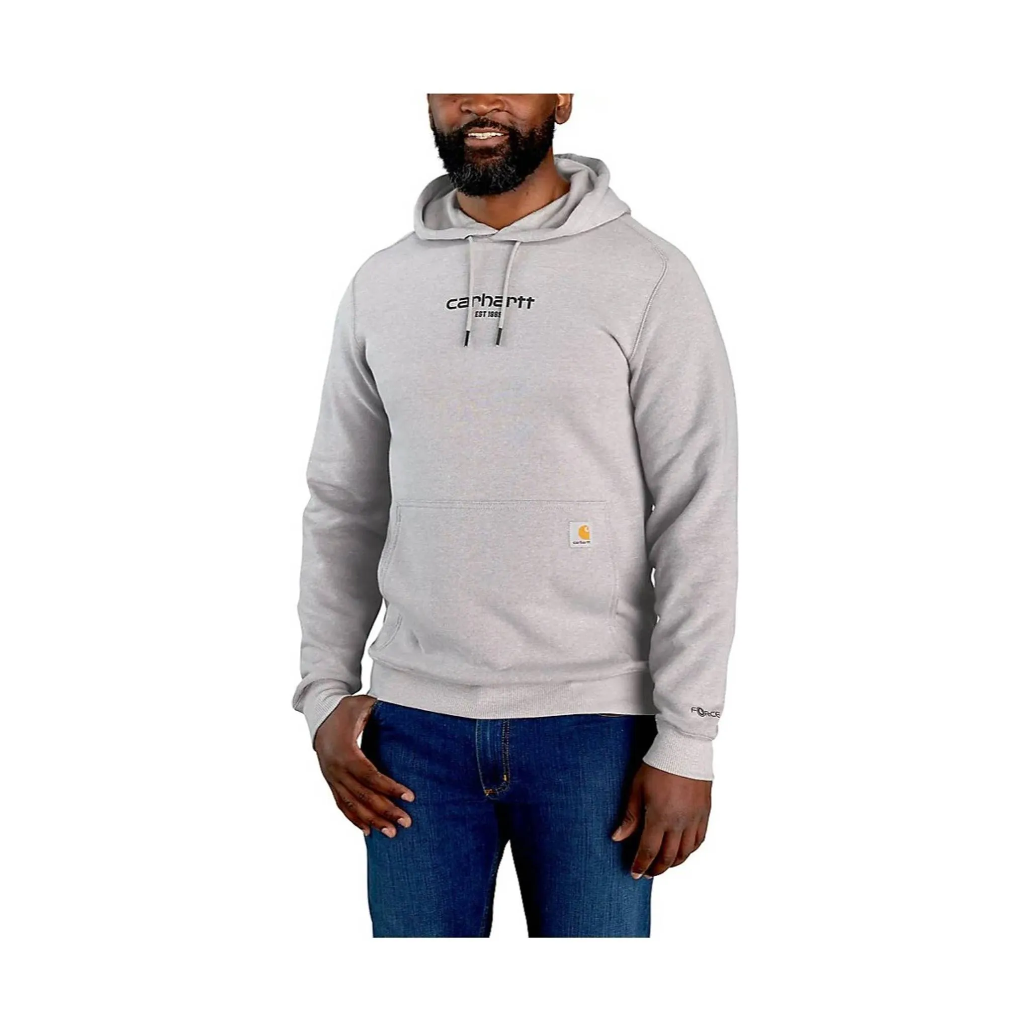 Carhartt Men's Force Relaxed Fit Lightweight Logo Graphic Sweatshirt - Asphalt Heather - ONLINE STORE CREDIT/EXCHANGE ONLY