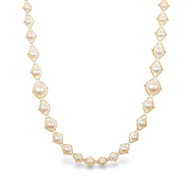 Cascading Woven Akoya Pearl Necklace