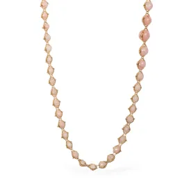 Cascading Woven Pink Opal Necklace