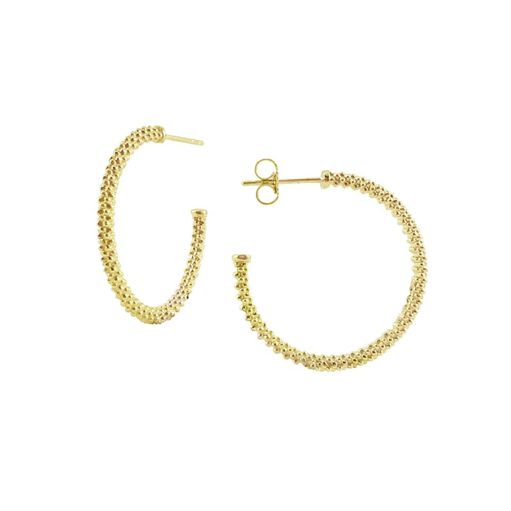 Caviar Gold Small 18K Gold Caviar Hoop Earrings