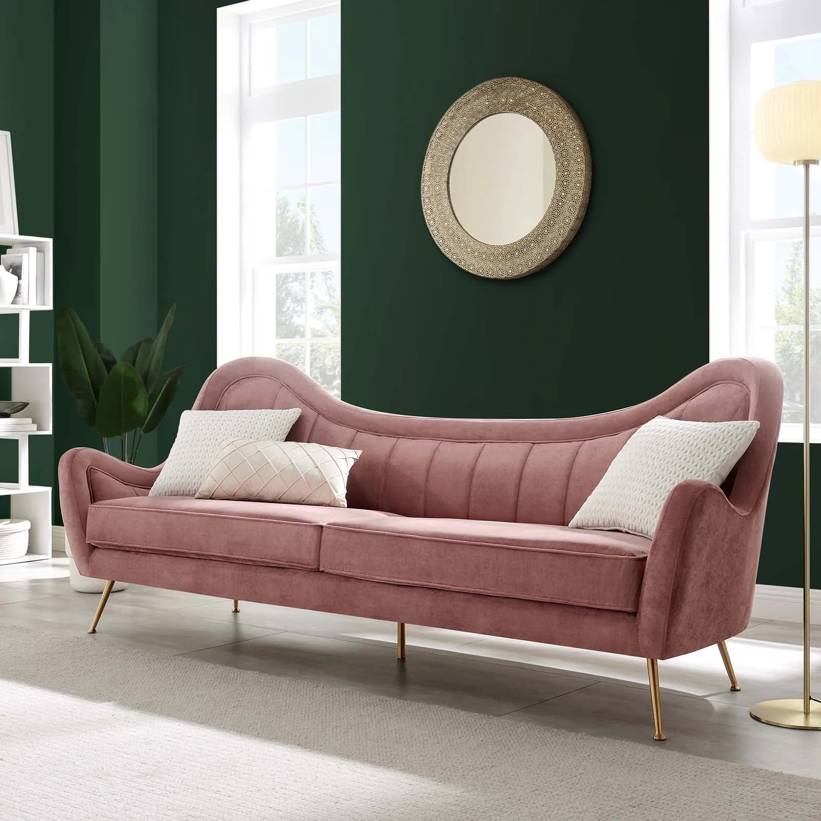 Cheshire Channel Tufted Performance Velvet Sofa by Modway