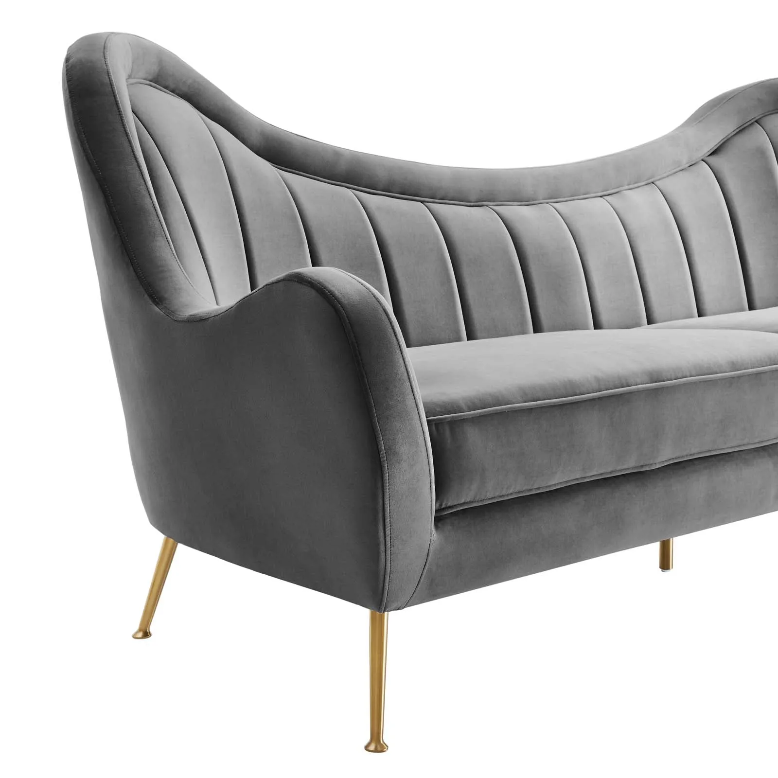 Cheshire Channel Tufted Performance Velvet Sofa by Modway