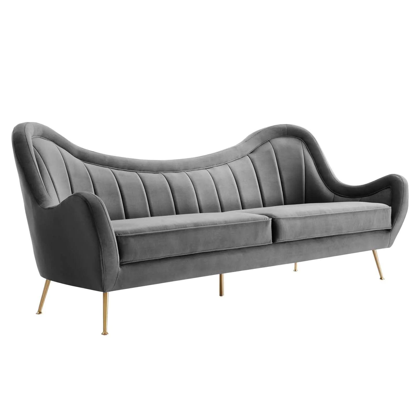 Cheshire Channel Tufted Performance Velvet Sofa by Modway