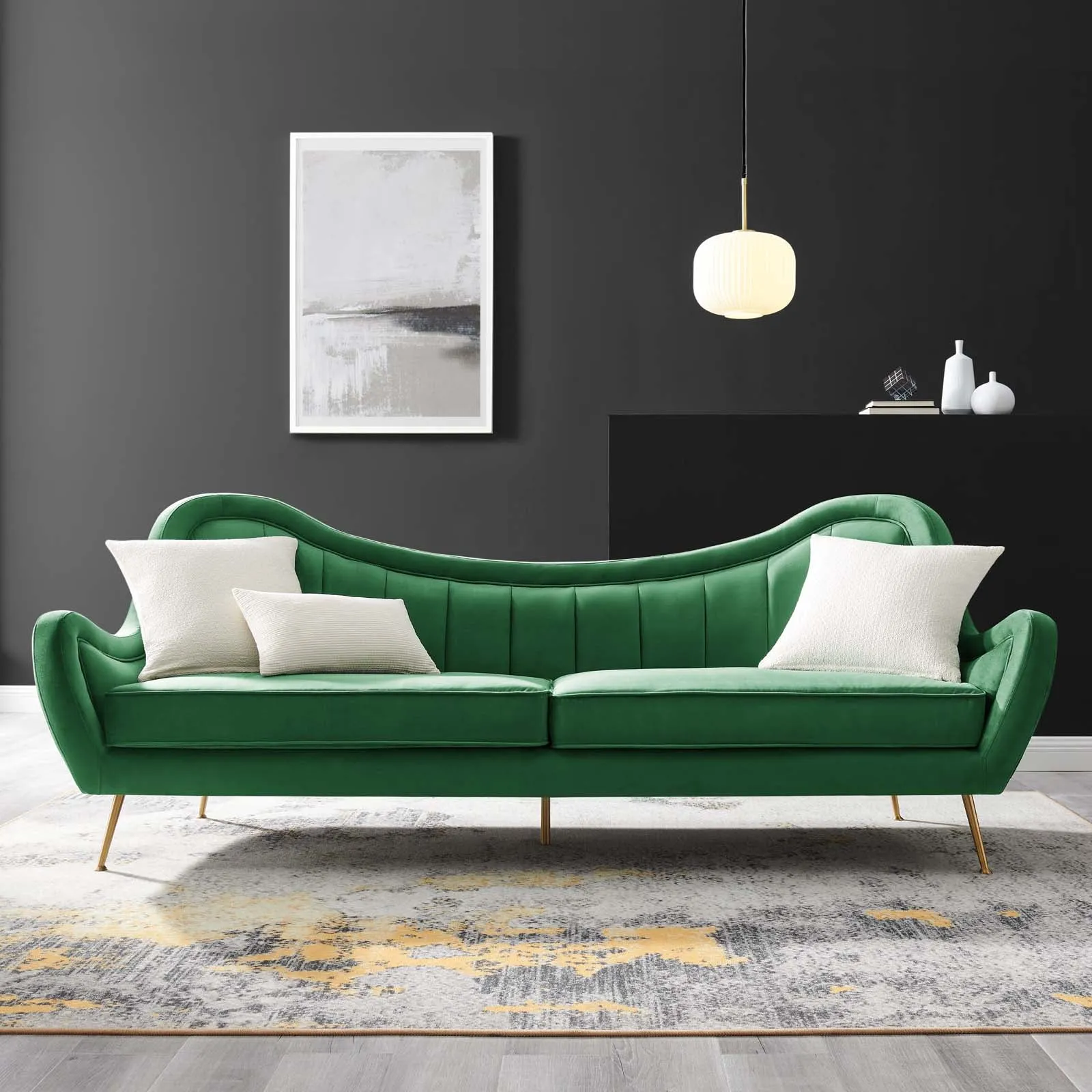 Cheshire Channel Tufted Performance Velvet Sofa by Modway