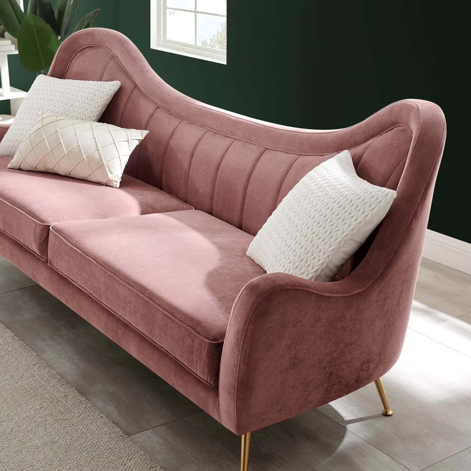 Cheshire Channel Tufted Performance Velvet Sofa by Modway