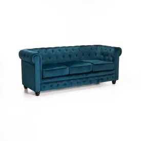 CHESTERFIELD VELVET 3 SEATER COUCH