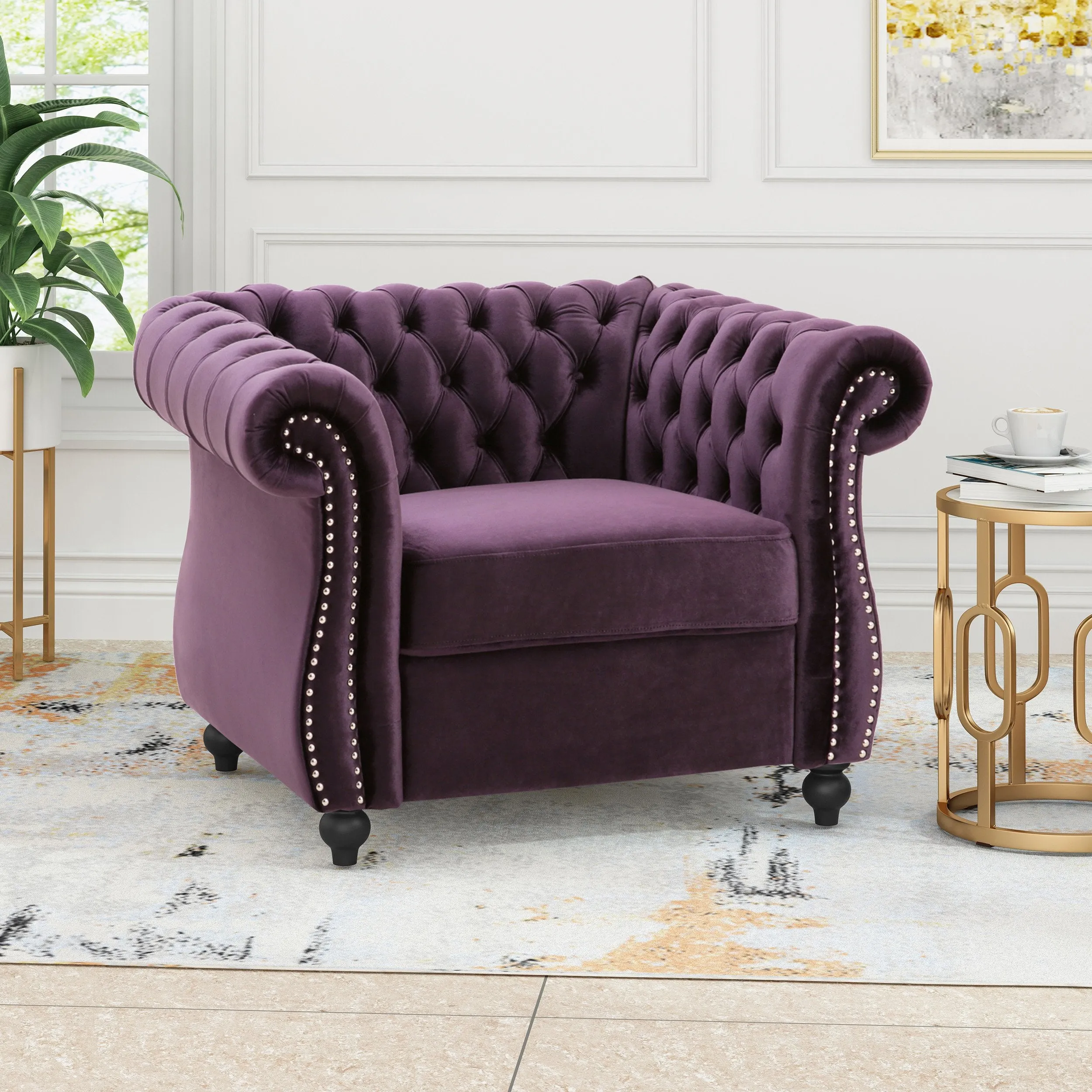 Chesterfield Velvet Club Chair - NH263013