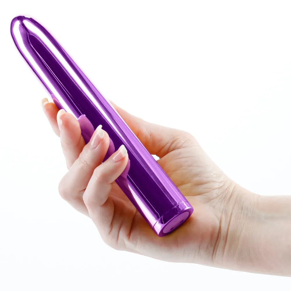 Chroma 7" Rechargeable Metallic Multispeed Straight Vibrator