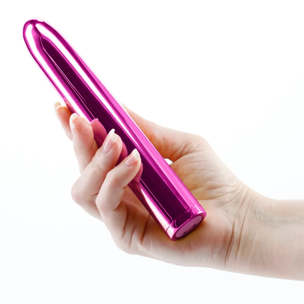 Chroma 7" Rechargeable Metallic Multispeed Straight Vibrator