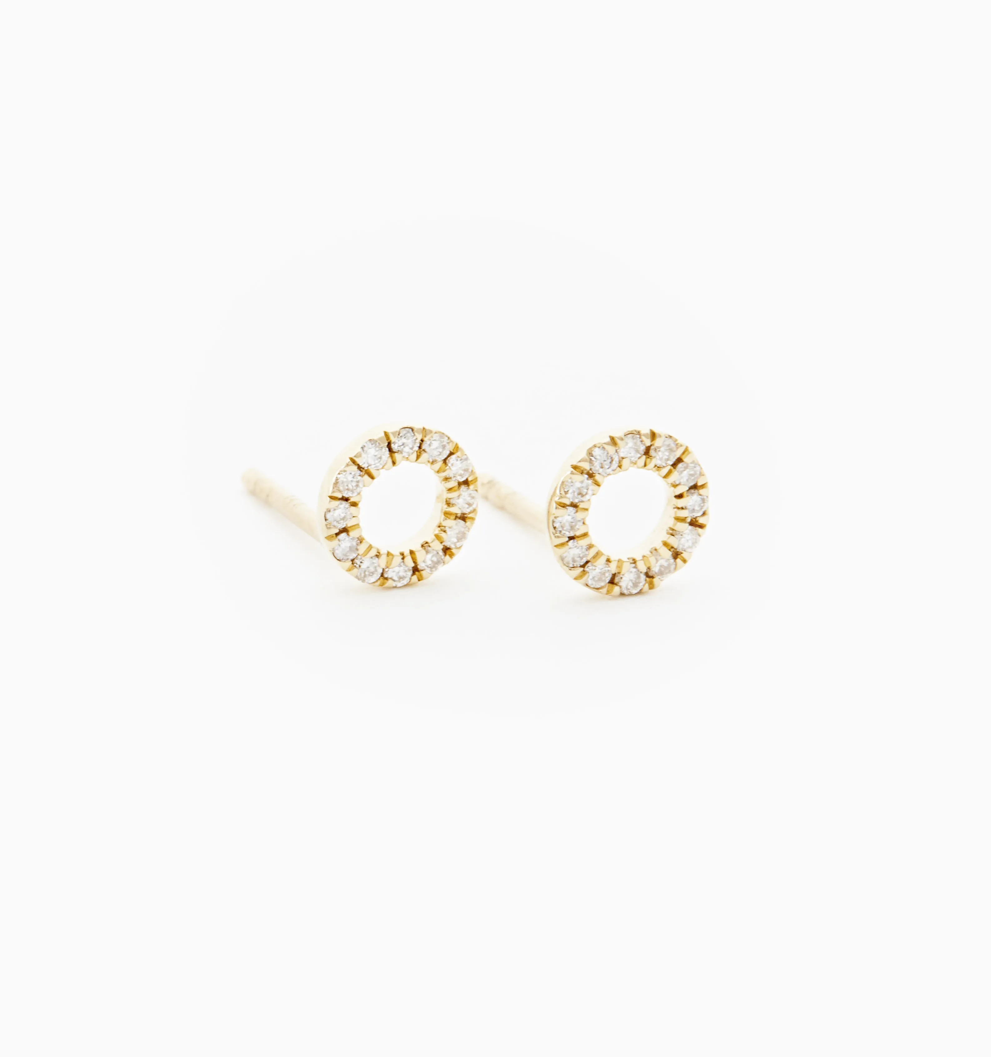 Circle Diamond Stud Earrings