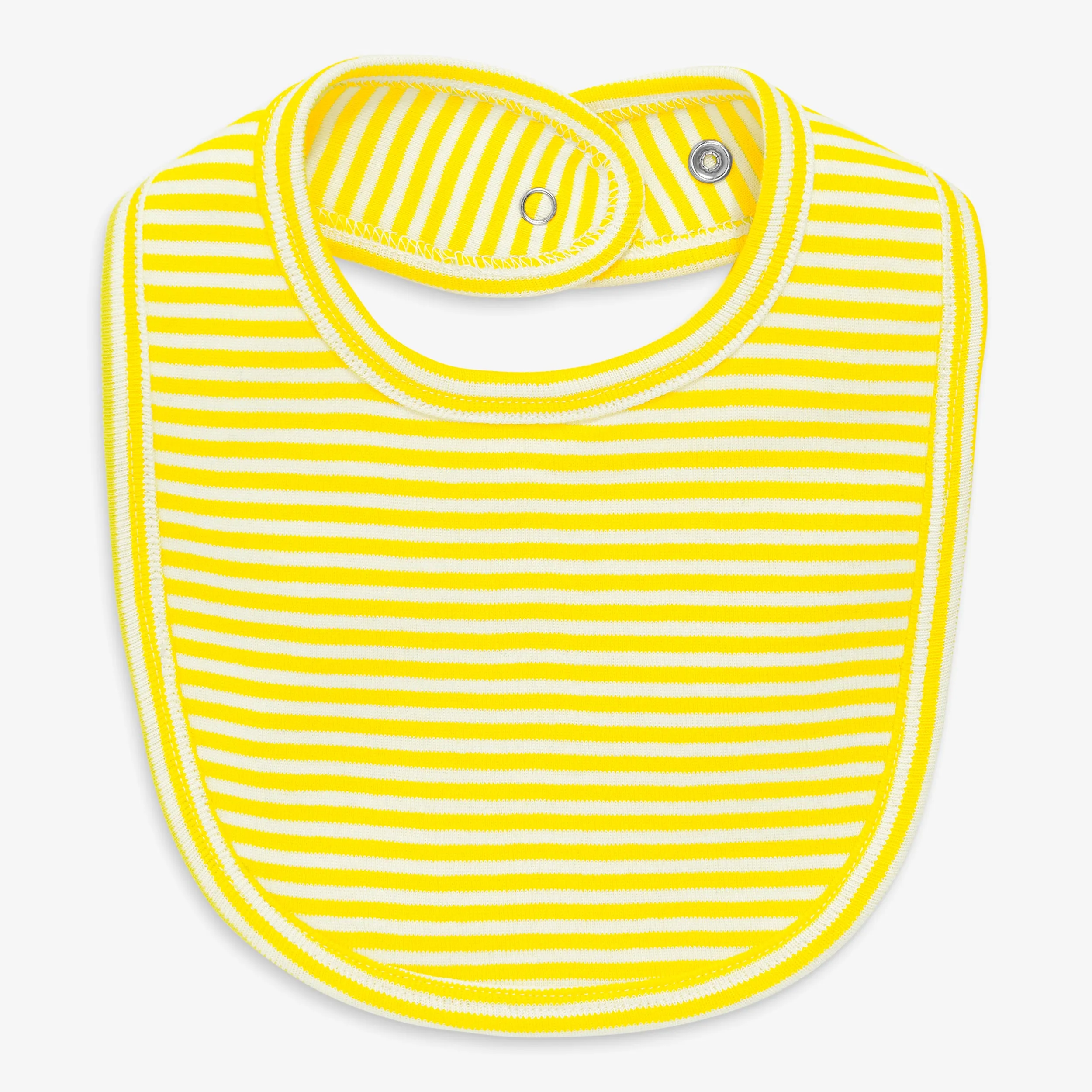 Clearance baby organic snap bib in mini stripe