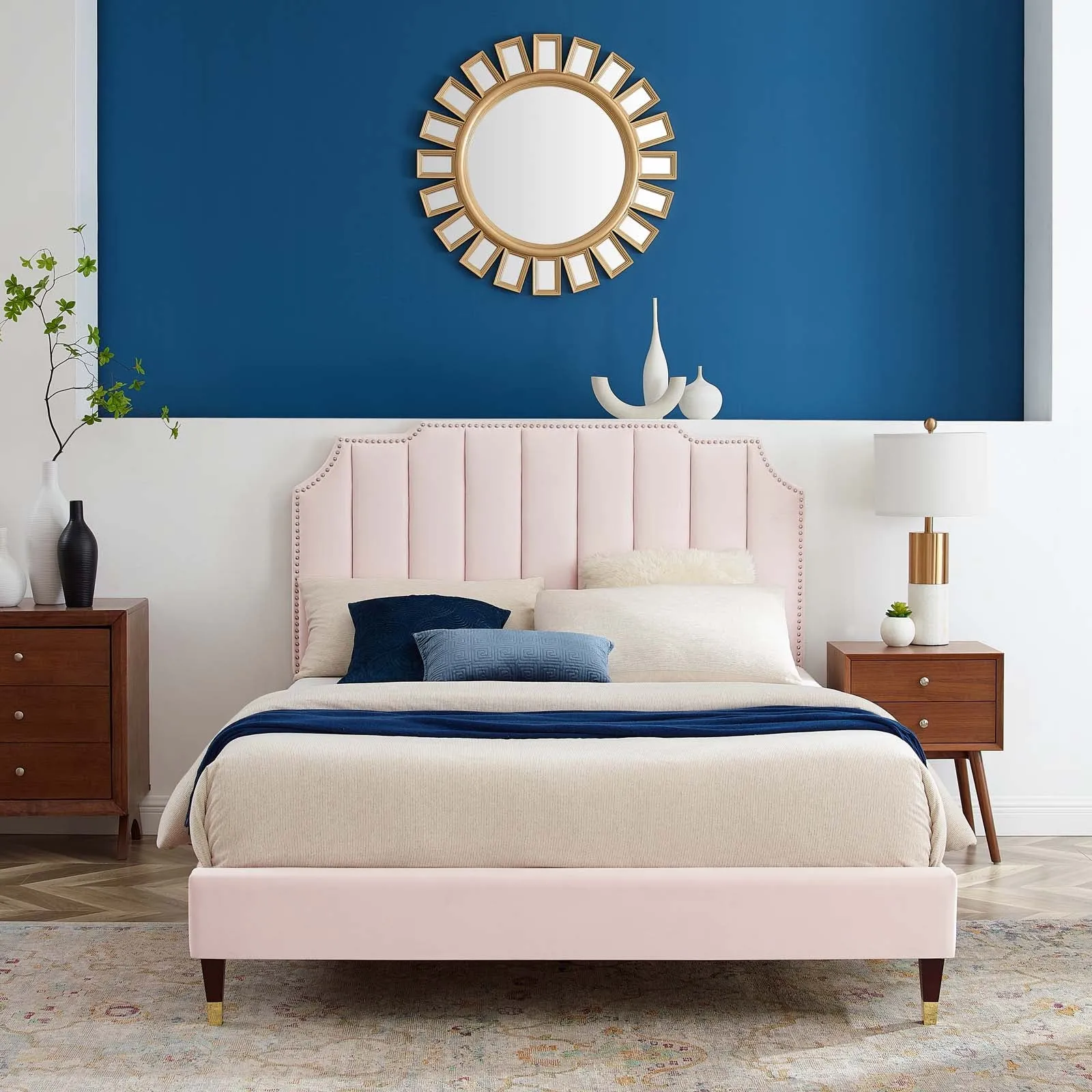 Colette Performance Velvet Platform Bed by Modway