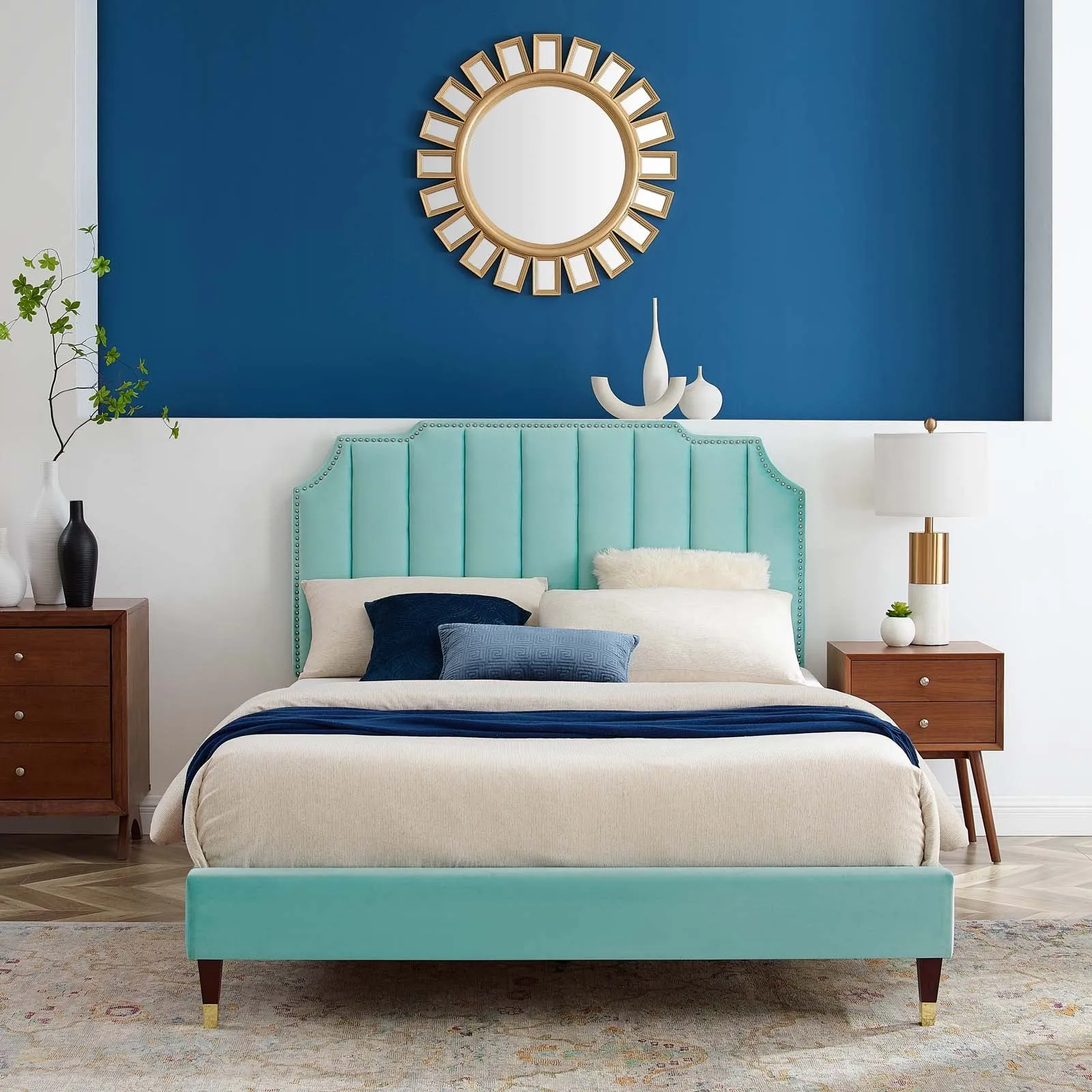 Colette Performance Velvet Platform Bed by Modway