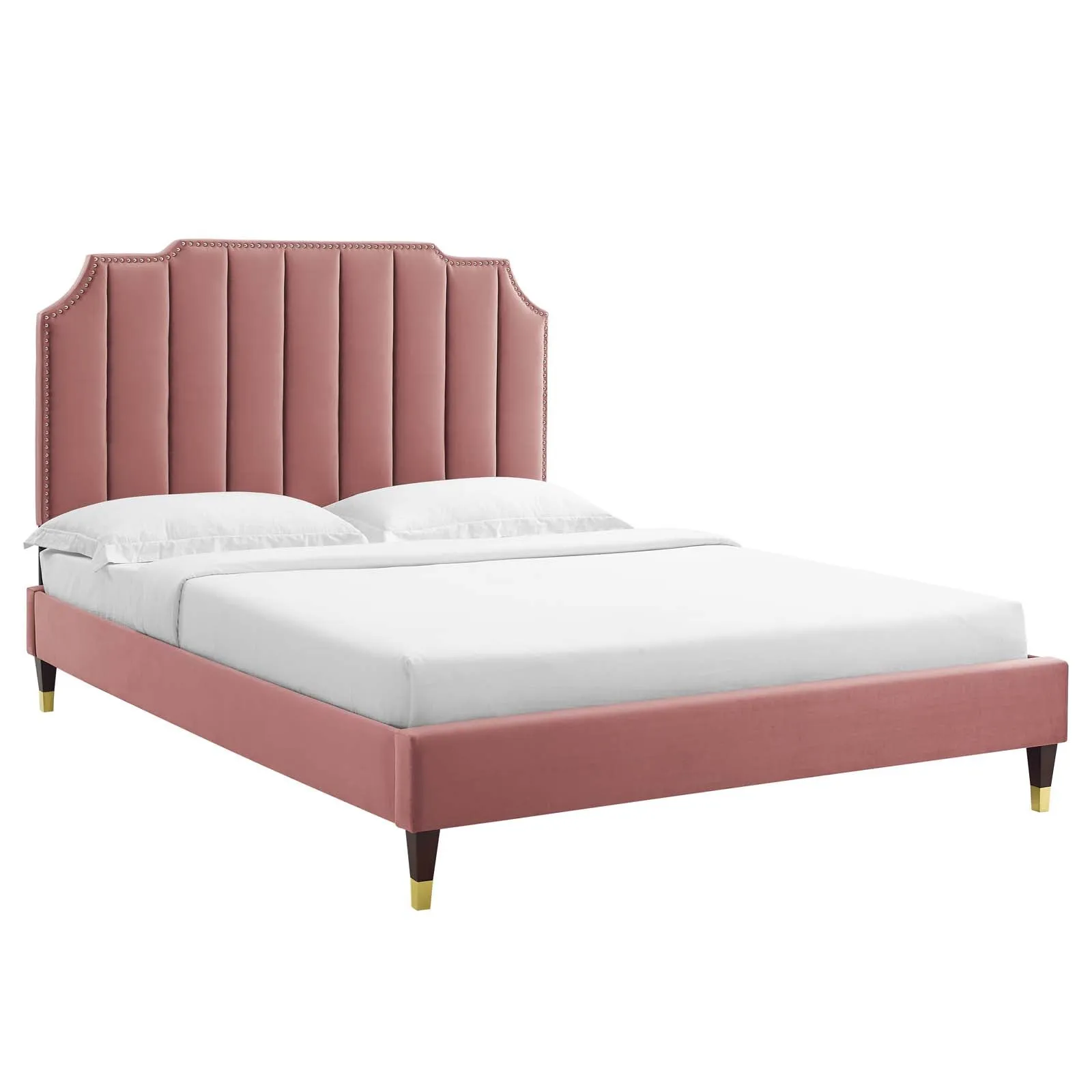 Colette Performance Velvet Platform Bed by Modway