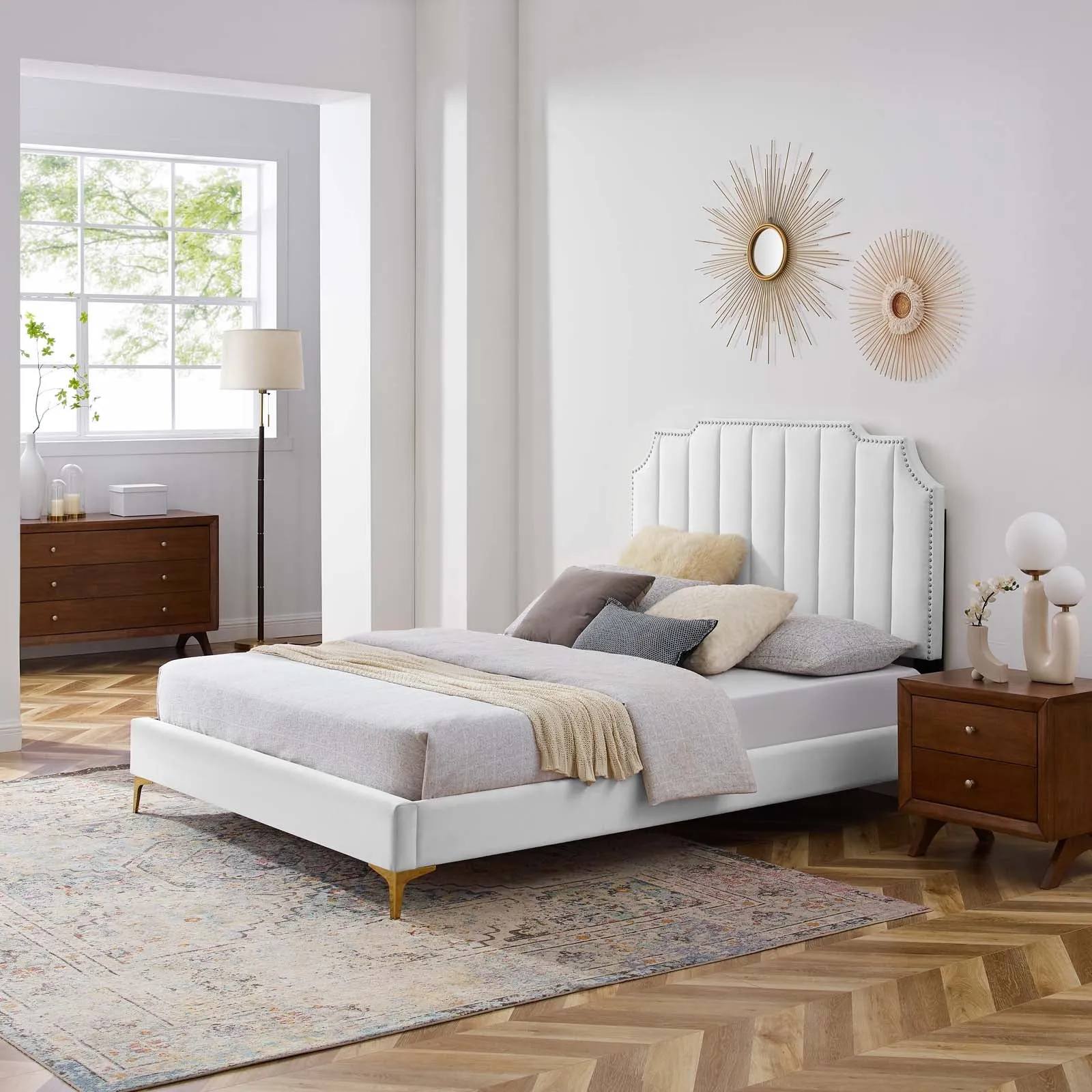 Colette Performance Velvet Platform Bed by Modway