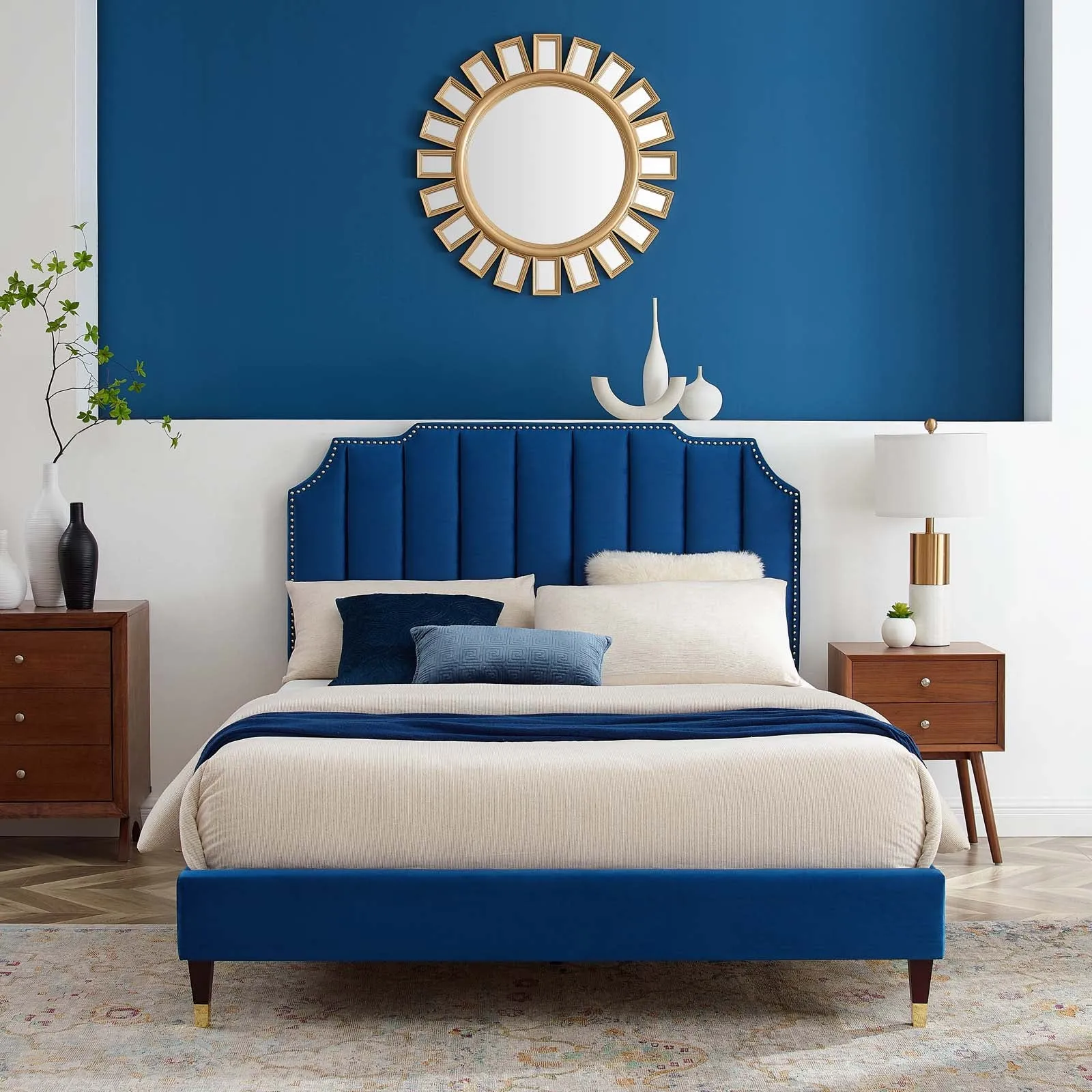 Colette Performance Velvet Platform Bed by Modway