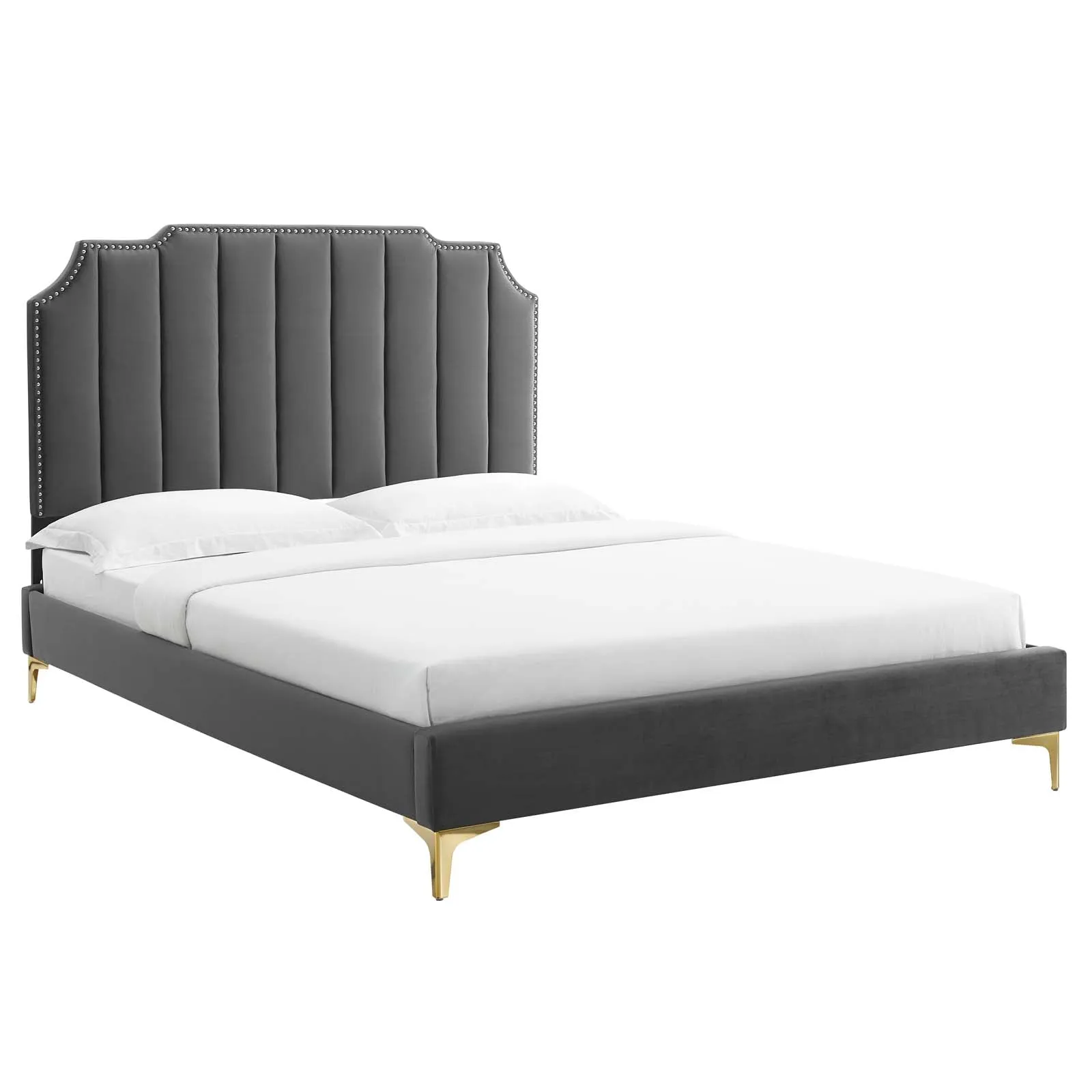 Colette Performance Velvet Platform Bed by Modway