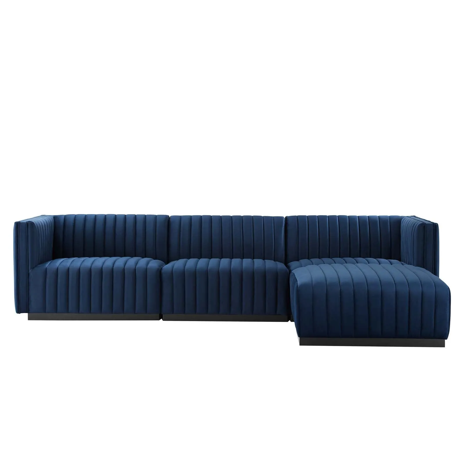 Conjure Channel Tufted Performance Velvet 4-Piece Sectional by Modway