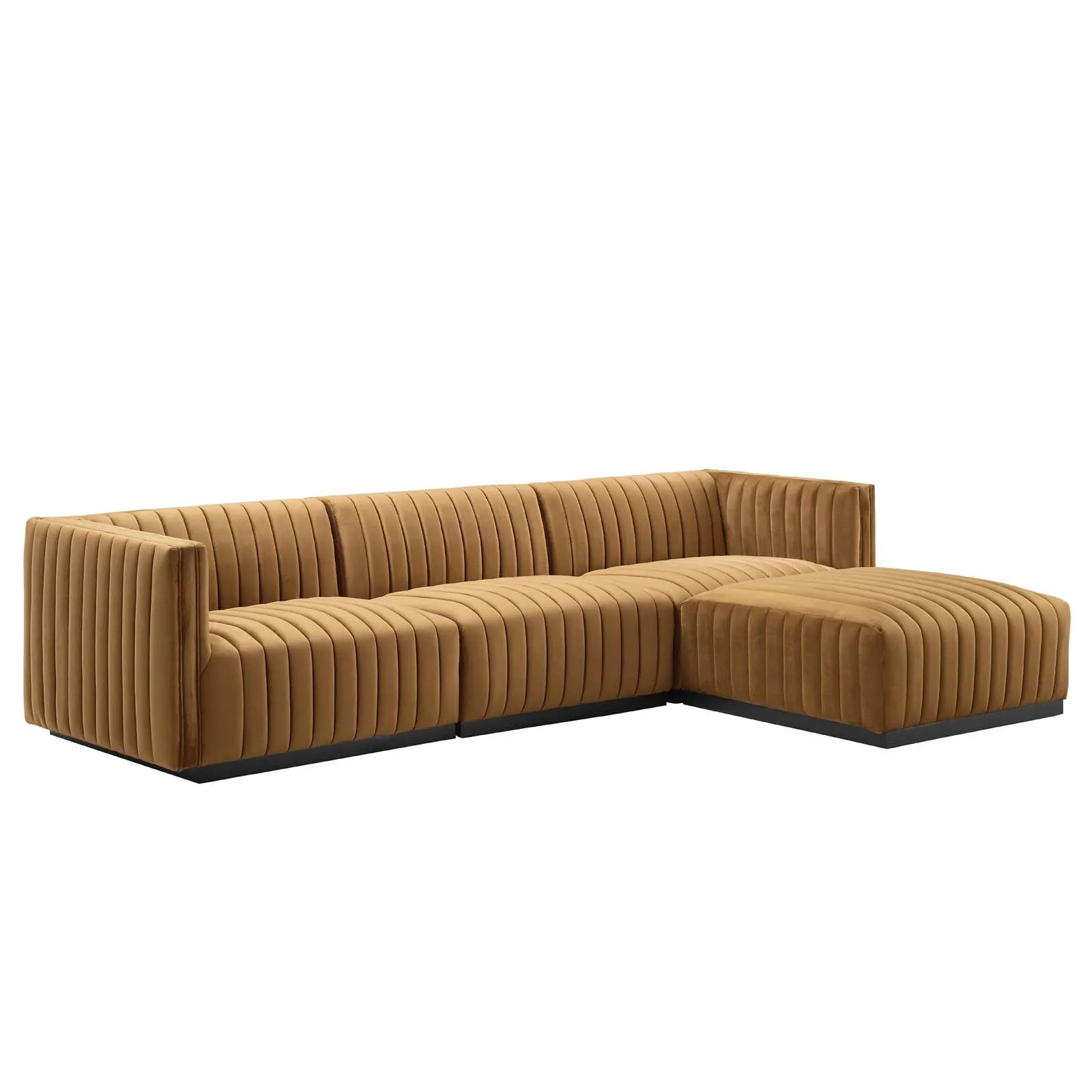 Conjure Channel Tufted Performance Velvet 4-Piece Sectional by Modway