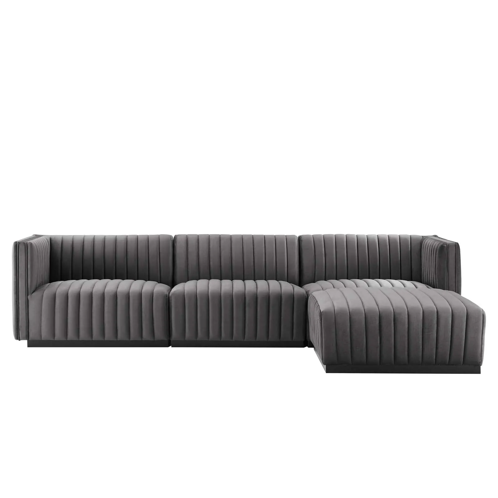 Conjure Channel Tufted Performance Velvet 4-Piece Sectional by Modway