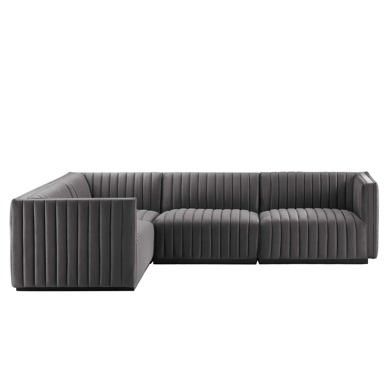 Conjure Channel Tufted Performance Velvet 4-Piece Sectional by Modway