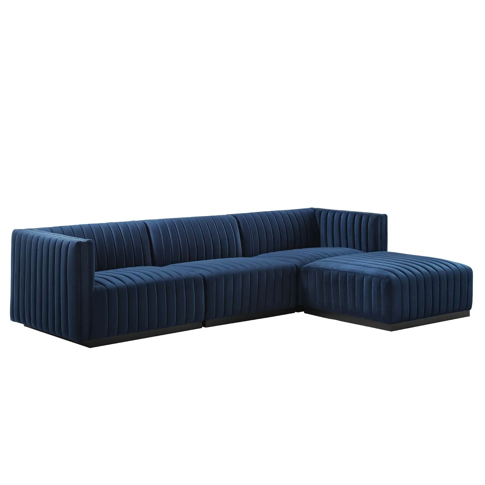 Conjure Channel Tufted Performance Velvet 4-Piece Sectional by Modway