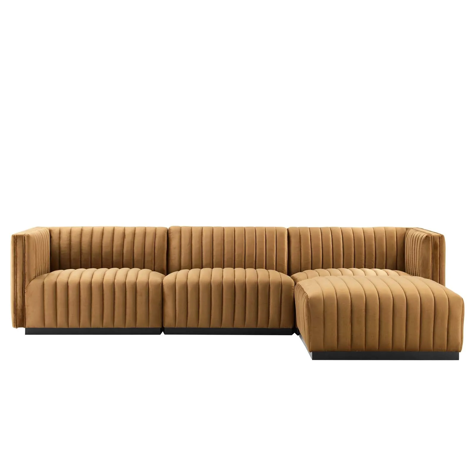 Conjure Channel Tufted Performance Velvet 4-Piece Sectional by Modway