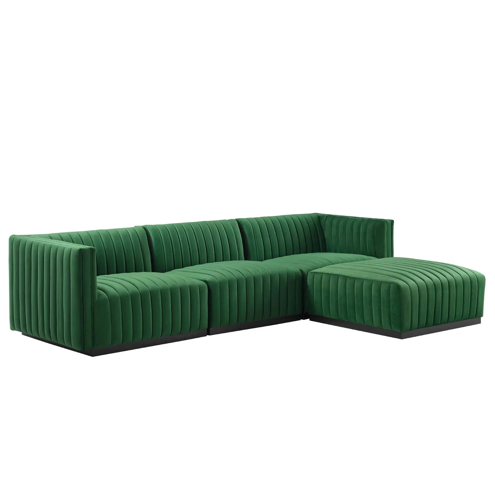 Conjure Channel Tufted Performance Velvet 4-Piece Sectional by Modway