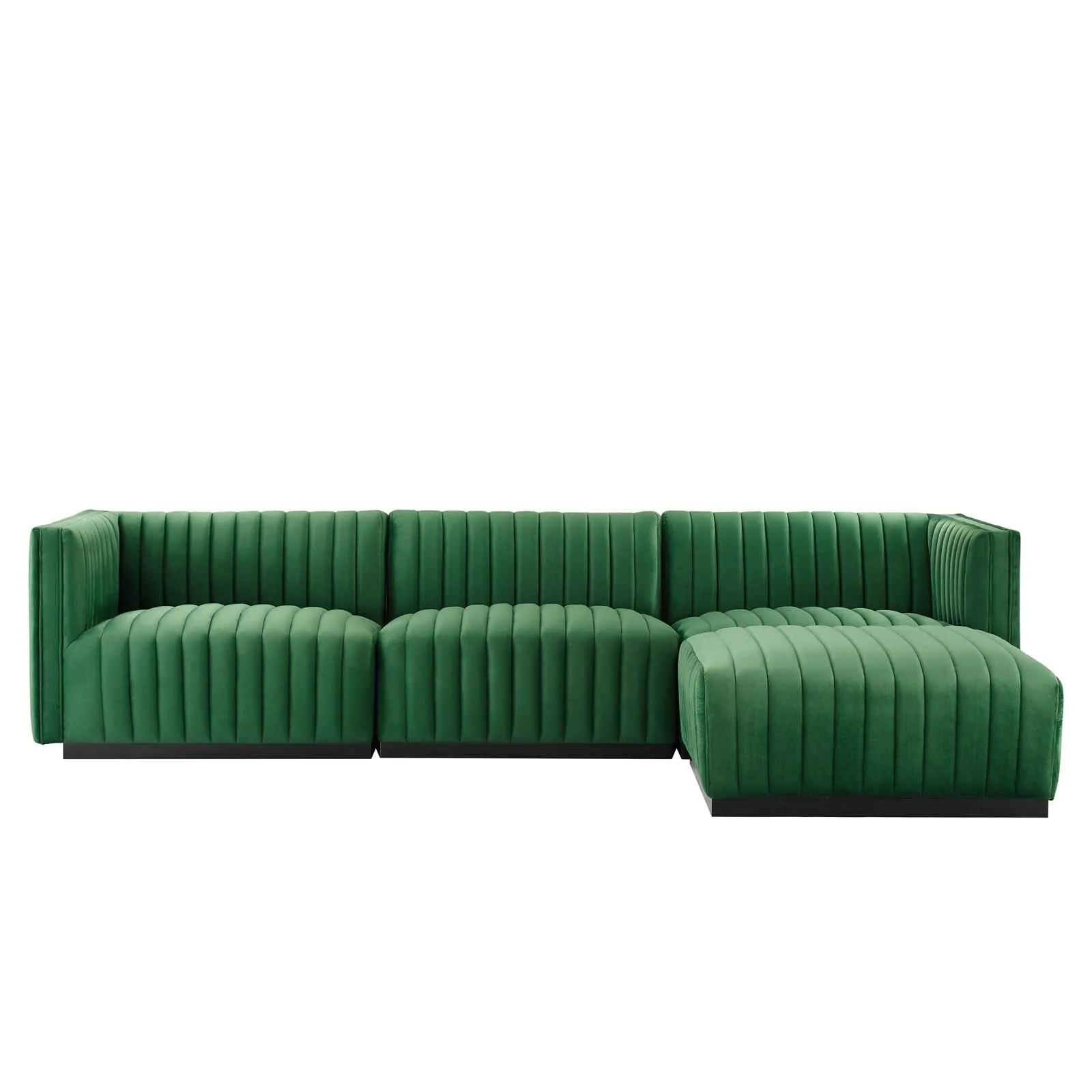 Conjure Channel Tufted Performance Velvet 4-Piece Sectional by Modway