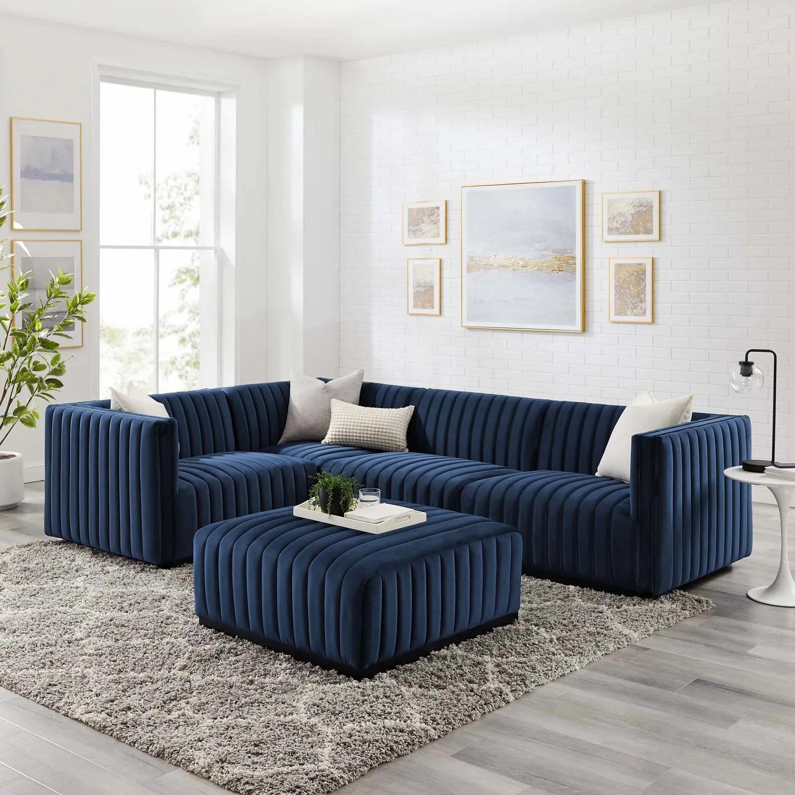 Conjure Channel Tufted Performance Velvet 5-Piece Sectional by Modway