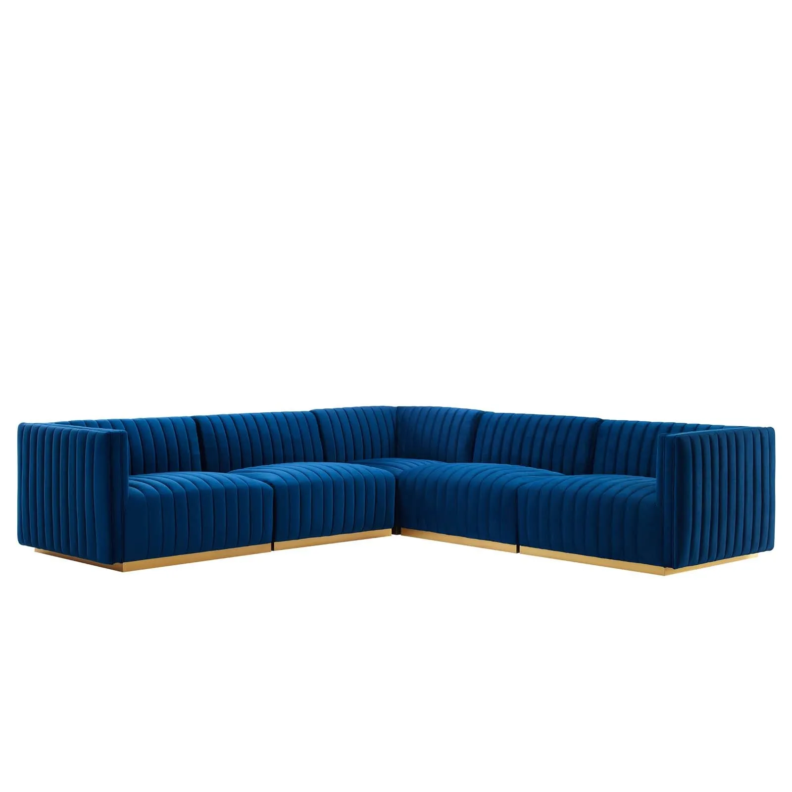 Conjure Channel Tufted Performance Velvet 5-Piece Sectional by Modway