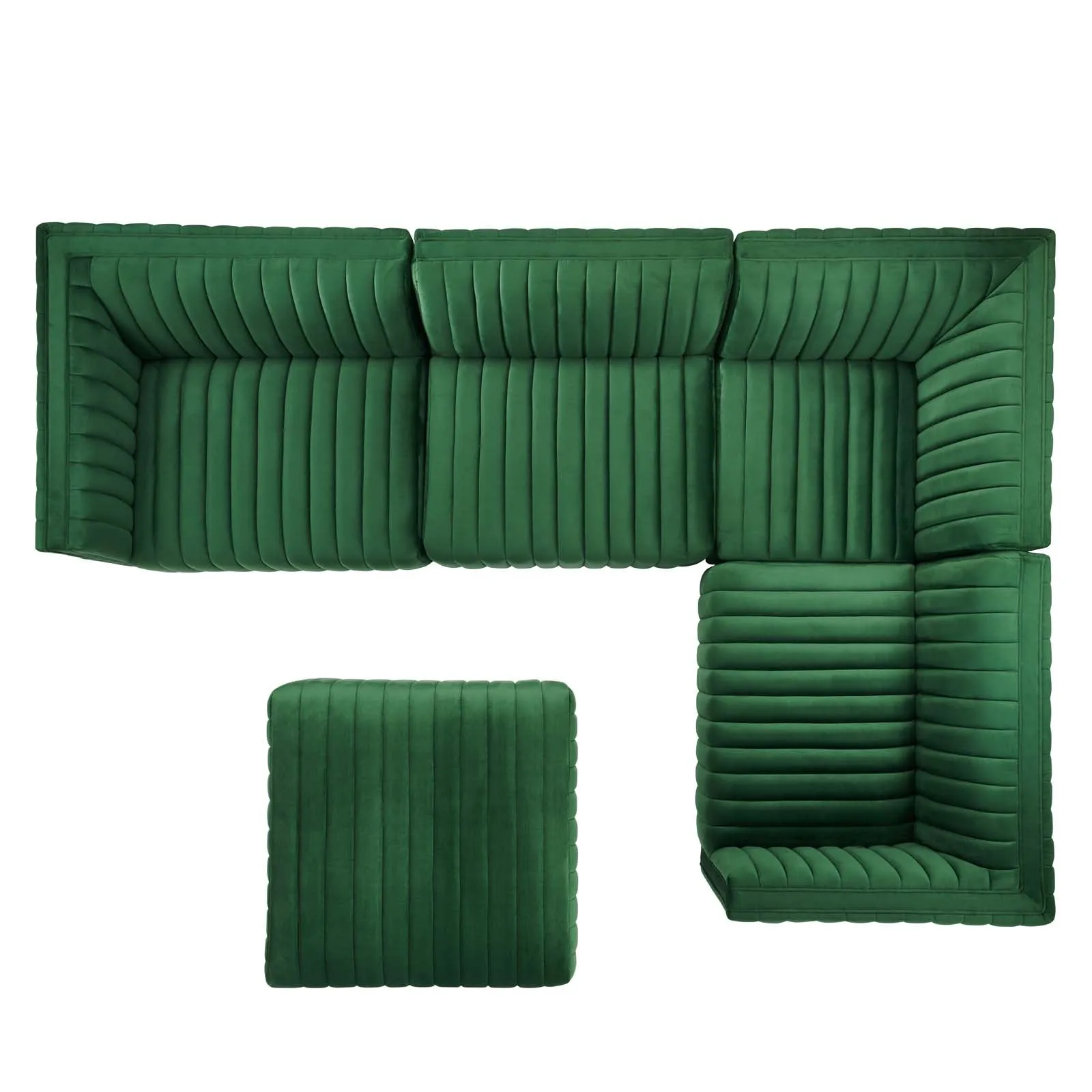 Conjure Channel Tufted Performance Velvet 5-Piece Sectional by Modway